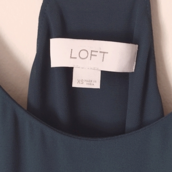 Ann Taylor Loft Teal Casual Flowy Spaghetti Strap Dress - Picture 5 of 6